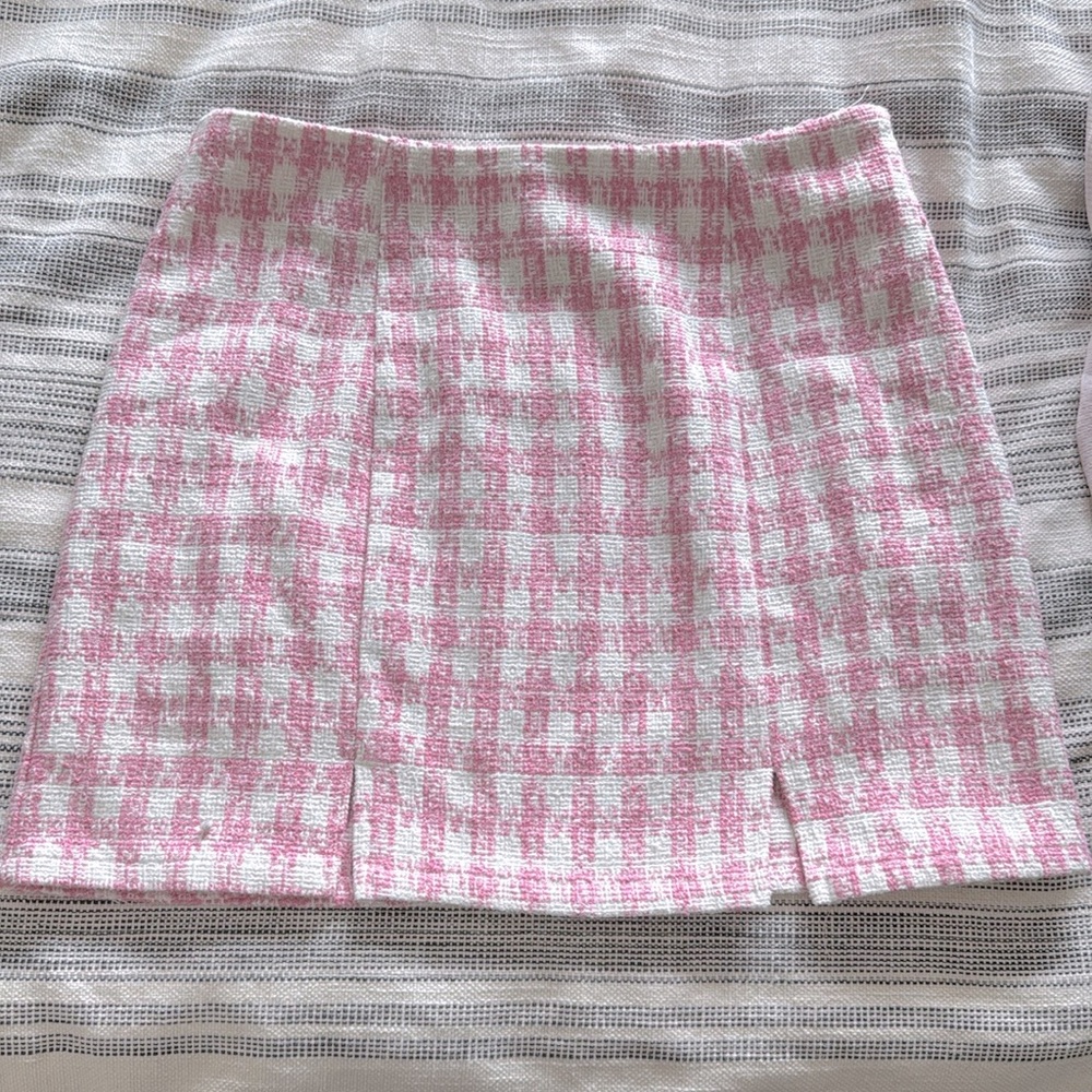 Pink and White Mini Skirt